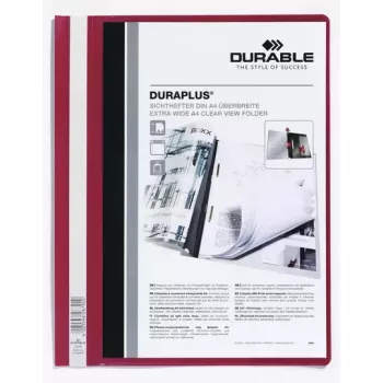 Capa de relatório Durable DURAPLUS 2579-03 vermelha
