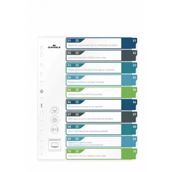 Índice com separadores em branco Durable 679527 multicolorido polipropileno PP