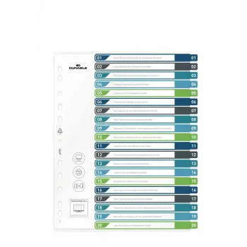 Separador em branco Durable 679727 multicolorido polipropileno 245 x 305 mm