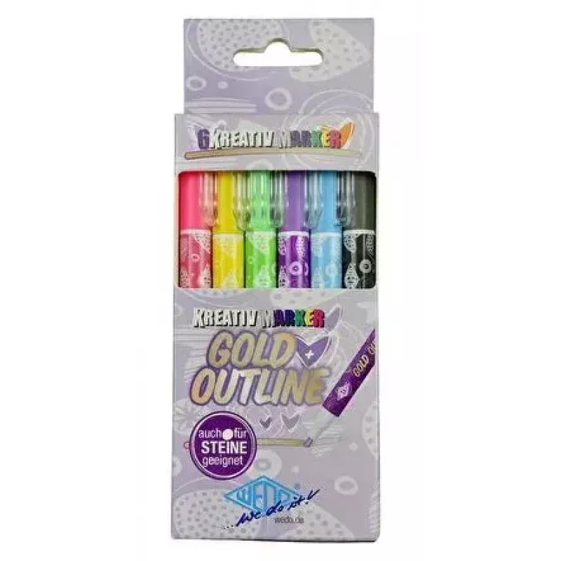 Marcador WEDO 252 700699 6 unidades preto azul verde magenta lilás amarelo