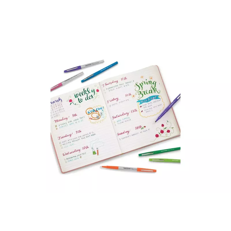 Marcador de feltro médio Papermate Flair multicolorido 16 unid.