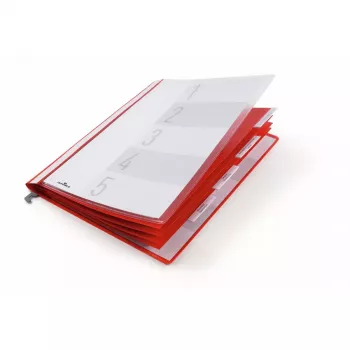 Dossier convencional Durable 255503 plástico vermelho transparente 5 unid.