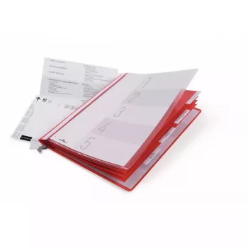 Dossier convencional Durable 255503 plástico vermelho transparente 5 unid.