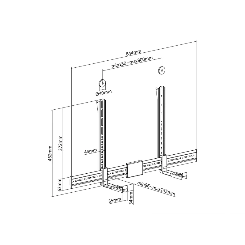 Suporte para soundbar Equip Suporte universal para soundbar