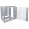 Armário de rede Intellinet 19 polegadas – montagem na parede (standard), 12U, 600 mm de profundidade, cinzento, embalagem plana, máx. 60 kg, porta de metal e vidro, painel traseiro, laterais removíveis, também adequado para colocação em mesa ou chão, profundidade útil 410 mm, peças para instalação na parede (por exemplo, parafusos/buchas) não incluídas