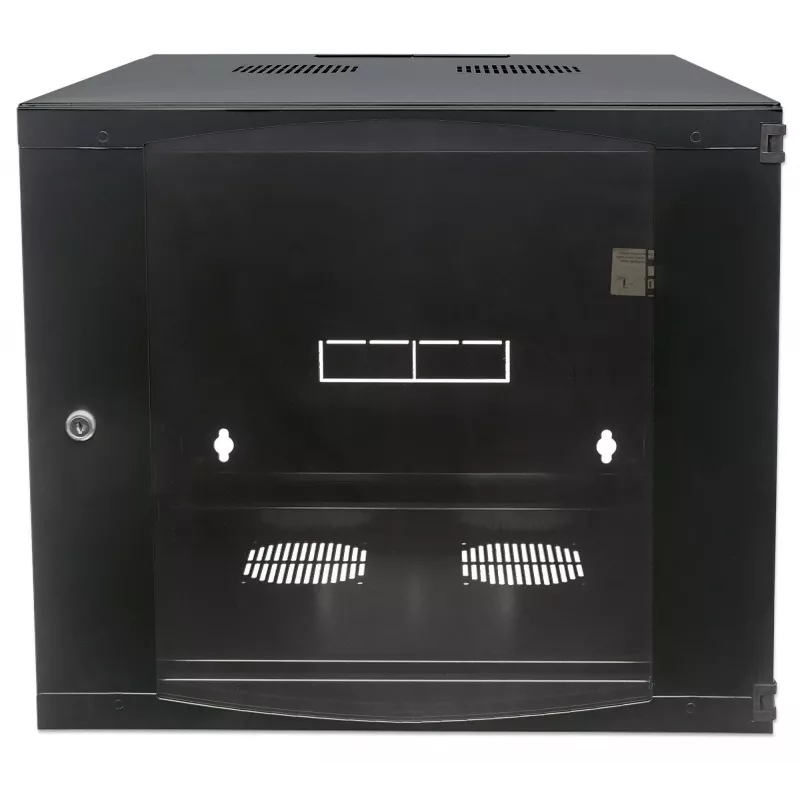 Armário de rede Intellinet 19 polegadas – montagem na parede (caixa oscilante em duas partes), 15 U, 450 mm de profundidade, preto, desmontado, máx. 30 kg, oscilável para acesso à parte traseira do armário quando montado na parede, 19 polegadas, profundidade útil 235 mm, peças para montagem na parede não incluídas