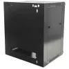 Armário de rede Intellinet 19 inch – montagem na parede (standard), 15HE, 600 mm de profundidade, preto, desmontado, máx. 60 kg, porta de metal e vidro, painel traseiro, laterais removíveis, também adequado para colocação em mesa ou no chão, profundidade útil 410 mm, peças para montagem na parede não incluídas