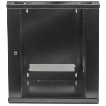 Armário de rede Intellinet 19 inch – montagem na parede (standard), 9HE, 600 mm de profundidade, preto, desmontado, máx. 60 kg, também adequado para colocação em mesa ou no chão, profundidade útil 410 mm, porta de metal e vidro, painel traseiro, laterais removíveis, peças para montagem na parede (por exemplo, parafusos/buchas) não incluídas