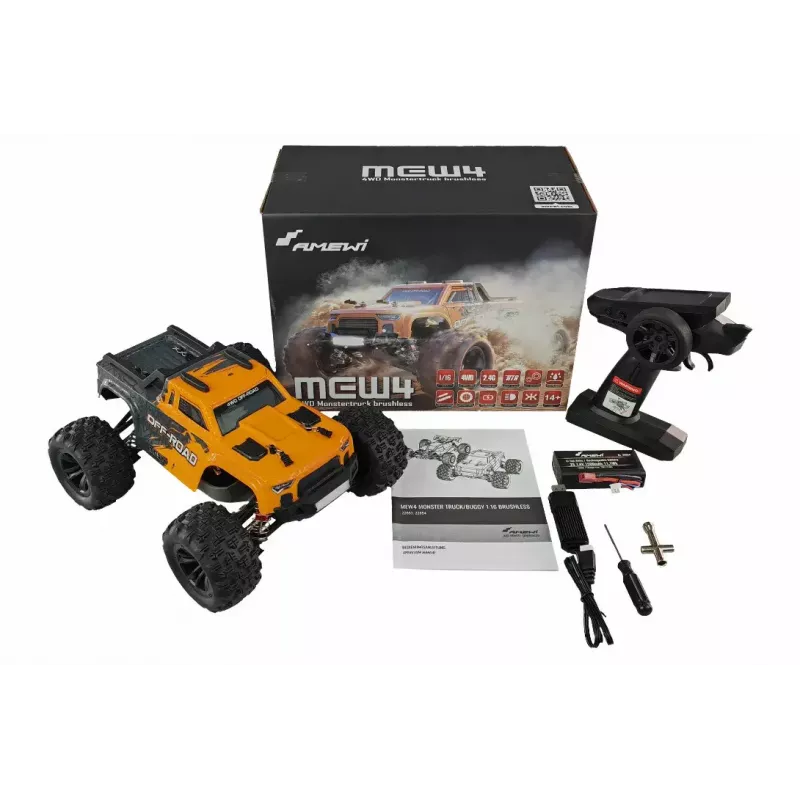 Monster truck Amewi 22653 motor elétrico 1:16 para crianças a partir dos 14 anos