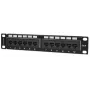 Patch panel Intellinet, Cat6, 10 polegadas, UTP, 1U, 12 portas, preto