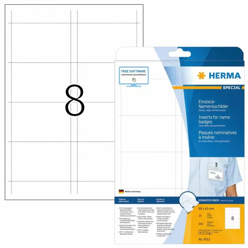 Etiqueta de impressora não adesiva HERMA 9012