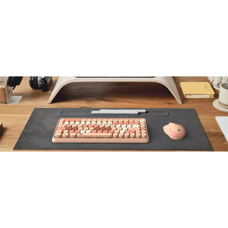 Teclado KeySonic KSKM-5200M-RF (DE) com rato incluído escritório RF sem fios QWERTZ alemão bege, castanho, rosa