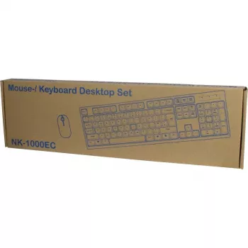 Teclado Inter-Tech NK-1000EC com rato incluído escritório USB QWERTY preto