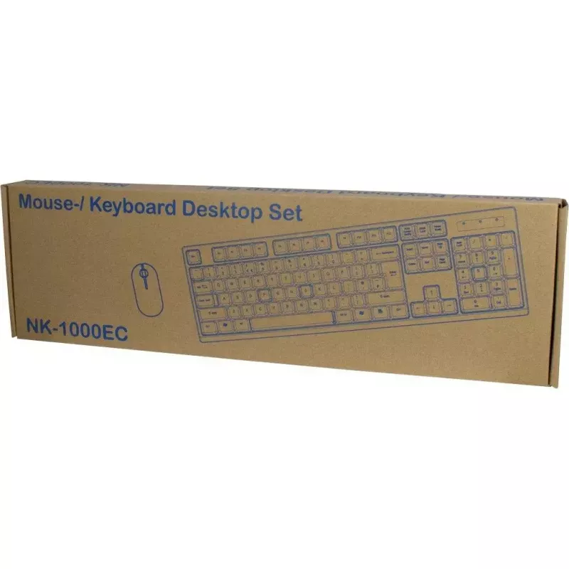 Teclado Inter-Tech NK-1000EC com rato incluído escritório USB QWERTY preto