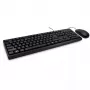 Teclado Inter-Tech NK-1000EC com rato incluído escritório USB QWERTY preto