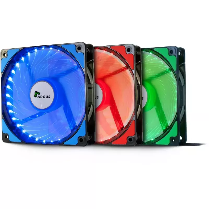 Ventoinha Inter-Tech L-12025 Ventoinha para caixa de computador 12 cm preta verde