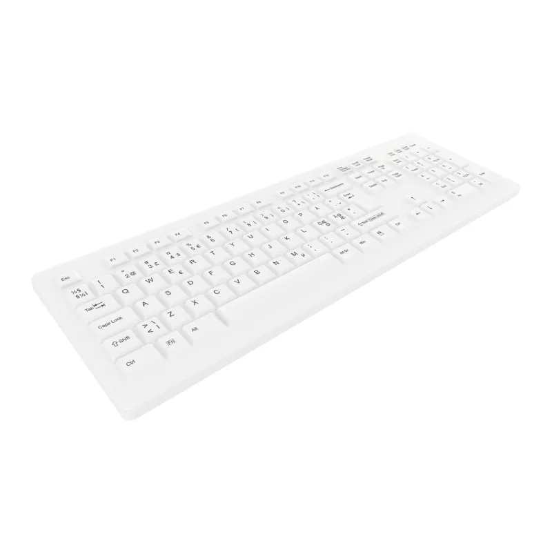 Teclado médico Contour Design Active Key Contour ClassicClean com cobertura removível tamanho completo sem fios branco PN C8100