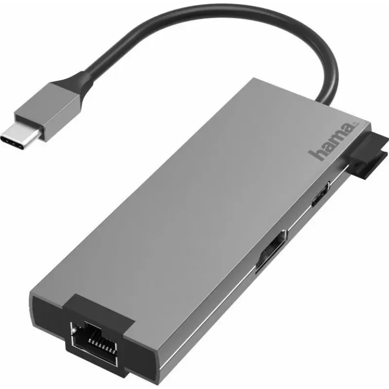Hama 00200109 Docking station/replicador de portas para portátil USB 3.2 Gen 1 (3.1 Gen 1) Type-C cinzento