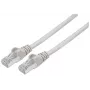 Cabo de rede patch Intellinet, Cat6, 30 m, cinzento, cobre, S/FTP, LSOH / LSZH, PVC, RJ45, contactos dourados, Snagless, com proteção anti-dobra, garantia vitalícia