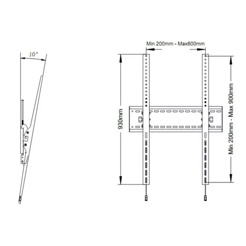 Suporte de parede Multibrackets M Universal Tilt SD MAX para ecrãs de 63–110 polegadas, VESA 200x300–1200x900, carga máx. 125 kg