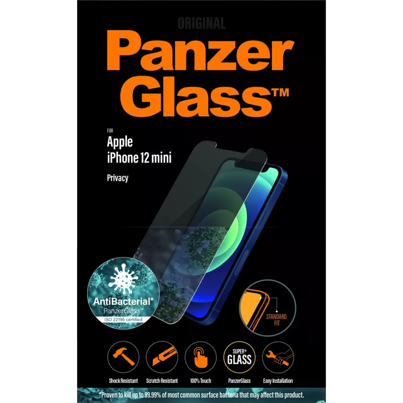 PanzerGlass ® película protetora de ecrã com filtro de privacidade iPhone 12 Mini | Standard Fit