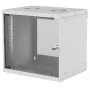 Armário de rede Intellinet 19 polegadas para montagem na parede (Basic), 9U, 560 mm de profundidade, cinzento, flatpack, máx. 50 kg, profundidade útil 500 mm, porta de vidro, rack 19 polegadas, peças para instalação na parede (por exemplo, parafusos e buchas) não incluídas
