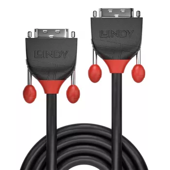 Cabo DVI-D Single Link Lindy 5 m, linha preta, 5 m, DVI-D, DVI-D, ficha, ficha, preto