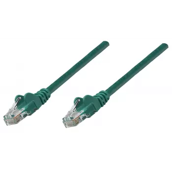 Cabo de rede patch Intellinet, Cat6, 1,5 m, verde, cobre, S/FTP, LSOH/LSZH, PVC, RJ45, contactos banhados a ouro, proteção anti-dobra, blindado, garantia vitalícia
