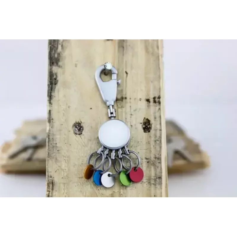 Mosquetão para chaves TROIKA KYR61/MC multicolor prateado metal 25 mm