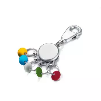 Mosquetão para chaves TROIKA KYR61/MC multicolor prateado metal 25 mm