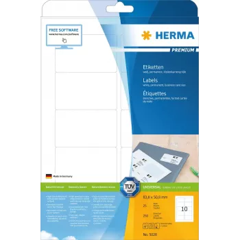 Etiqueta autoadesiva para impressora HERMA Labels Premium A4 83,8x50,8 mm