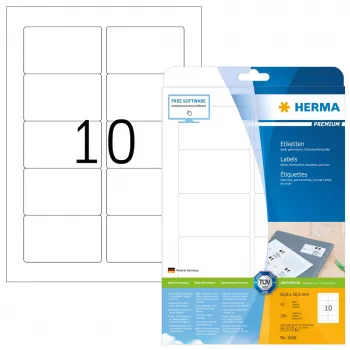 Etiqueta autoadesiva para impressora HERMA Labels Premium A4 83,8x50,8 mm