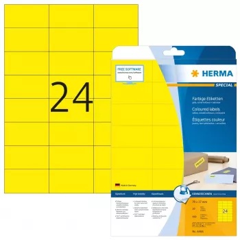 Etiqueta autoadesiva para impressora HERMA etiquetas coloridas A4 70x37 mm amarelo