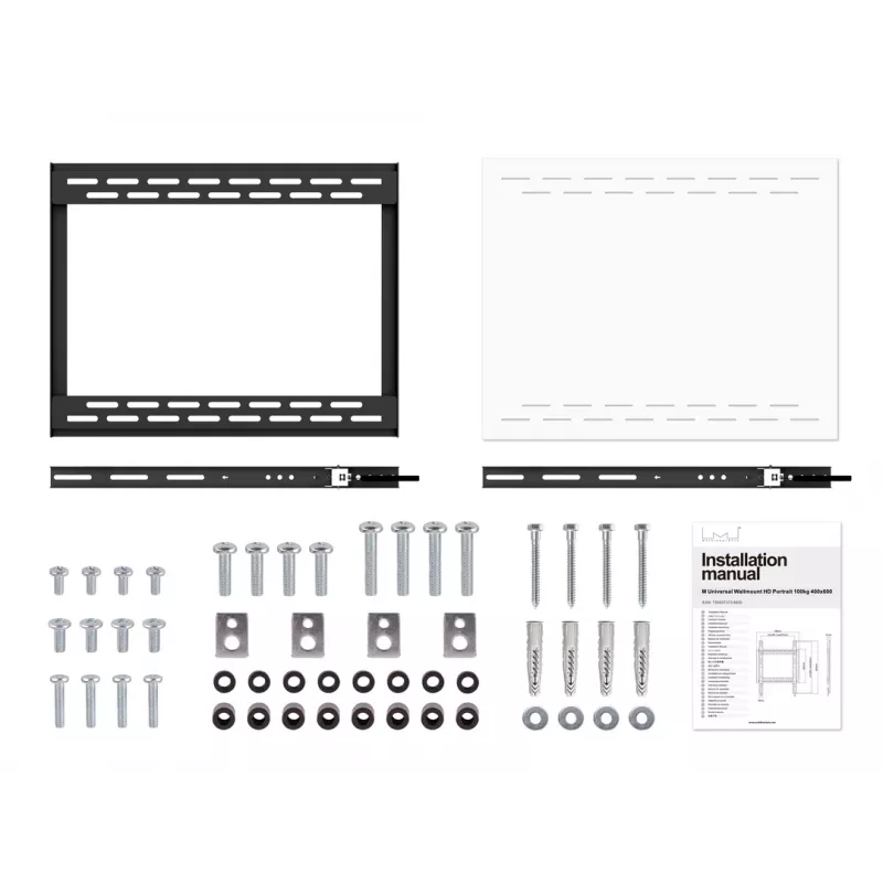 Suporte de parede MULTIBRACKETS M Universal HD Portrait para ecrãs de 60 a 100 polegadas, VESA 200x200–400x600, carga máxima 100 kg, preto