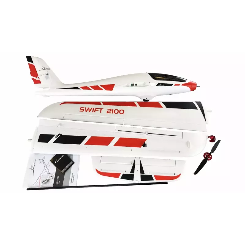 Avião Amewi Swift 2100 motor elétrico 1,35 kg a partir de 14 anos