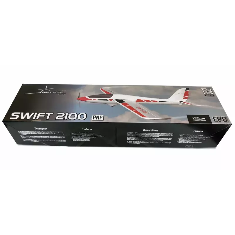 Avião Amewi Swift 2100 motor elétrico 1,35 kg a partir de 14 anos
