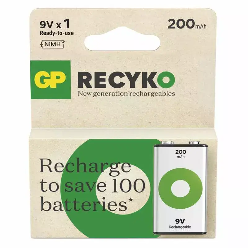 Bateria recarregável GP Batteries Recyko B2552 200 mAh 8,4 V NiMH