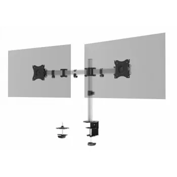 Durable SELECT Suporte para monitor 509523 para 2 monitores, fixação de secretária, prateado