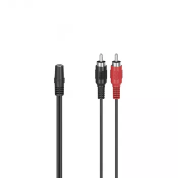 Hama 00205186 cabo de áudio 0,1 m 2 x RCA 3,5 mm preto, vermelho