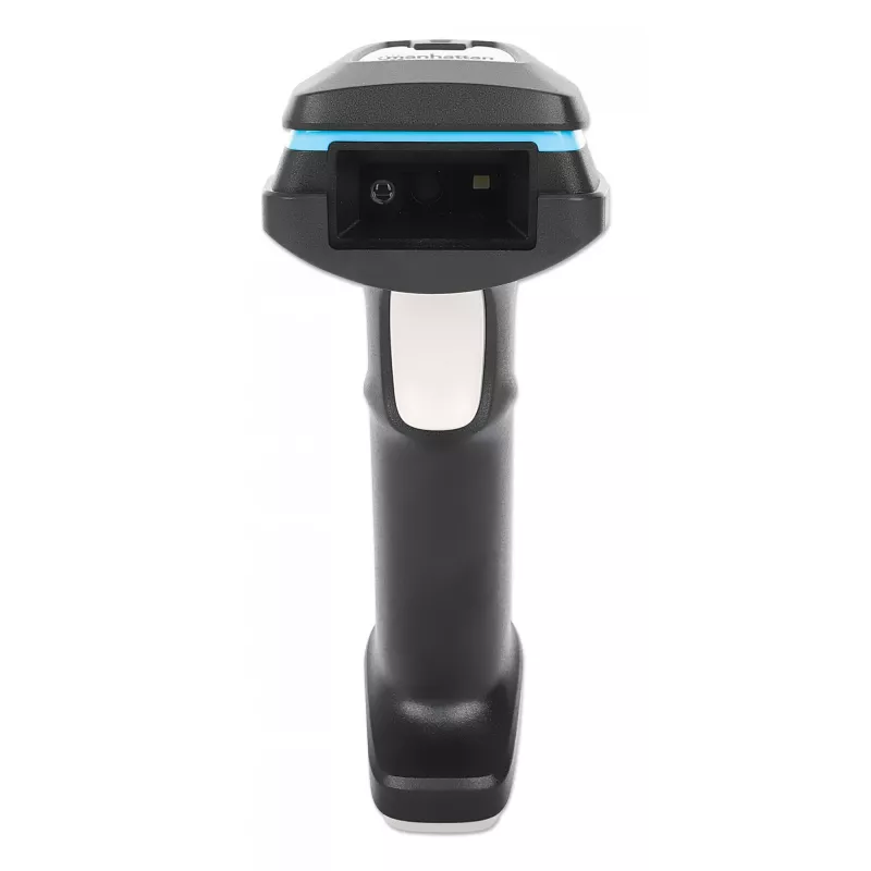 Leitor de códigos de barras de mão sem fios 2D Manhattan, profundidade de leitura 250 mm, alcance efetivo até 80 m (linha de visão), luz ambiente máx. 100.000 lux (luz solar), preto, cabo de carregamento (USB-A para USB-C no dispositivo) 1 m incluído, três anos de garantia