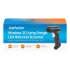 Leitor de códigos de barras de mão sem fios 2D Manhattan, profundidade de leitura 250 mm, alcance efetivo até 80 m (linha de visão), luz ambiente máx. 100.000 lux (luz solar), preto, cabo de carregamento (USB-A para USB-C no dispositivo) 1 m incluído, três anos de garantia