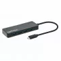 Dock/hub USB-C Manhattan, portas (x7): USB-A (x7), 5 Gbit/s (USB 3.2 Gen1, também conhecido como USB 3.0), fonte de alimentação externa não necessária, universal para todos os dispositivos, cabo 15 cm, SuperSpeed USB, preto, três anos de garantia
