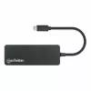 Dock/hub USB-C Manhattan, portas (x7): USB-A (x7), 5 Gbit/s (USB 3.2 Gen1, também conhecido como USB 3.0), fonte de alimentação externa não necessária, universal para todos os dispositivos, cabo 15 cm, SuperSpeed USB, preto, três anos de garantia