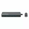 Dock/hub USB-C Manhattan, portas (x7): USB-A (x7), 5 Gbit/s (USB 3.2 Gen1, também conhecido como USB 3.0), fonte de alimentação externa não necessária, universal para todos os dispositivos, cabo 15 cm, SuperSpeed USB, preto, três anos de garantia