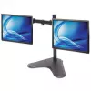 Suporte de secretária duplo Manhattan para TV e monitores (movimento total), montagem em suporte, para ecrãs: 10-27 polegadas, compatibilidade VESA: 75x75 e 100x100 mm - verifique as dimensões dos quatro orifícios de montagem na parte traseira do ecrã para garantir que encaixam, máx. 8 kg (cada), preto, suporte