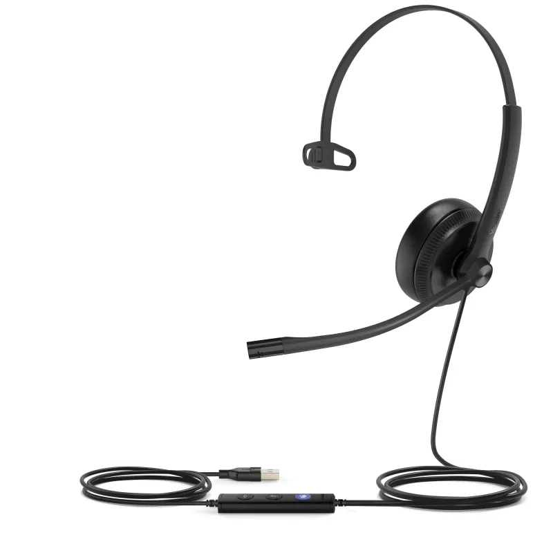 Yealink UH34 Mono Teams Headset, com fios, escritório/call center, 20 - 20000 Hz, 88 g, headset, preto