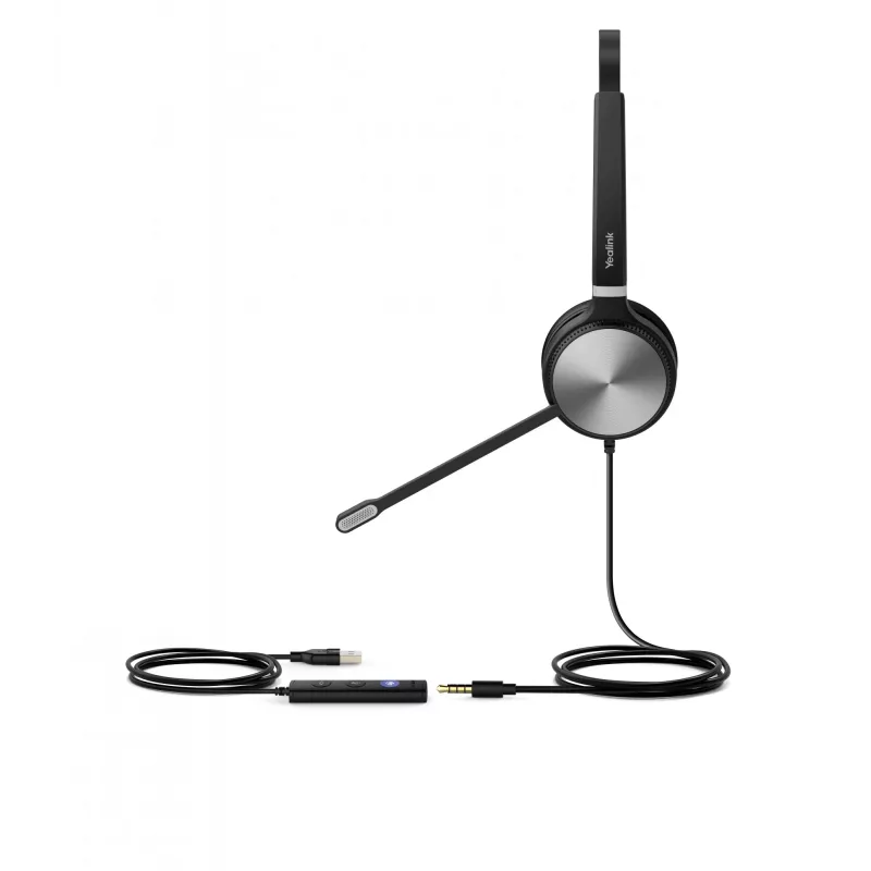 Yealink UH36 Mono Teams Headset com fios, arco de cabeça, escritório/call center, USB Type-A, preto, prateado