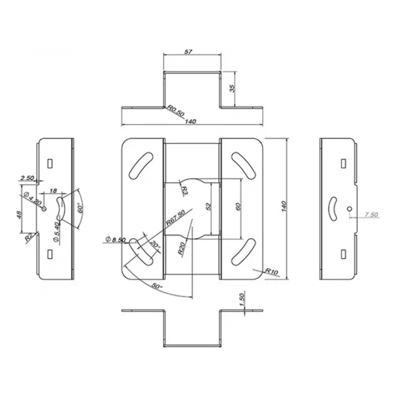 Suporte de teto universal para projetor Multibrackets M 600-1000 com ajuste fino