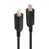 Cabo Lindy 100m fibra ótica híbrido Mini DisplayPort 1.4 com fichas DP removíveis