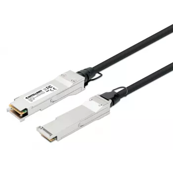 Cabo Twinax de cobre Direct Attach passivo QSFP+ 40G de 2m Intellinet 30AWG compatível com MSA QSFP-H40G-CU2M